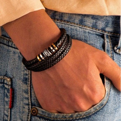 To My Son – Braided Leather Bracelet