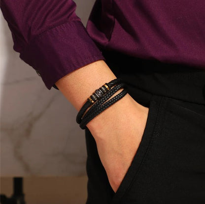 To My Son – Braided Leather Bracelet