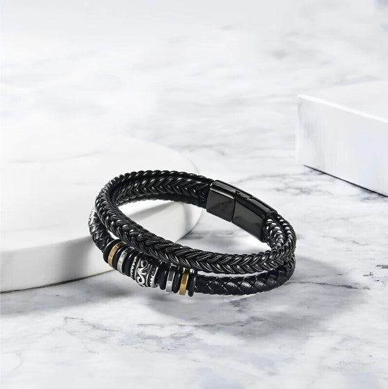 To My Son – Braided Leather Bracelet