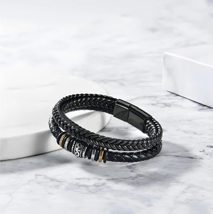 To My Son – Braided Leather Bracelet