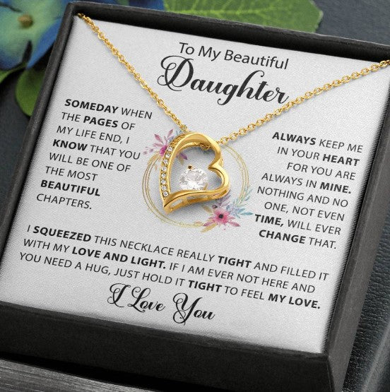 To My Beautiful Daughter – Forever in My Heart Necklace