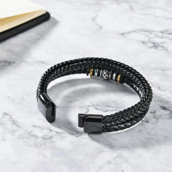 To My Son – Braided Leather Bracelet