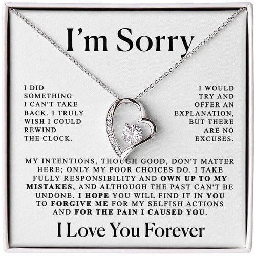 Apology Gift For Loved Ones – “I’m Sorry” Heart Necklace