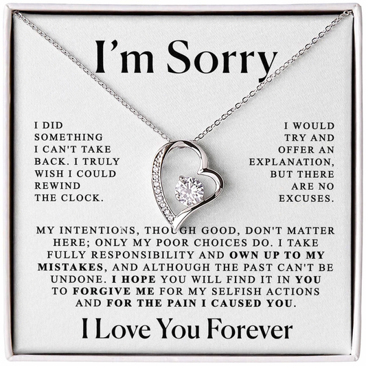 Apology Gift For Loved Ones – “I’m Sorry” Heart Necklace