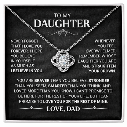 To My Daughter - Love Knot Necklace