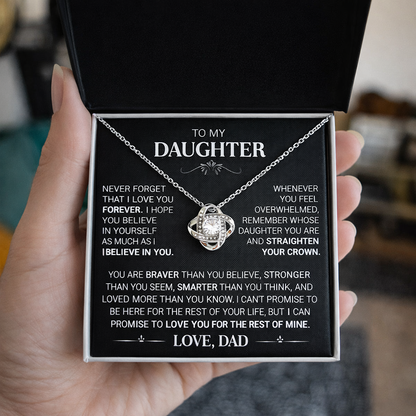 To My Daughter - Love Knot Necklace