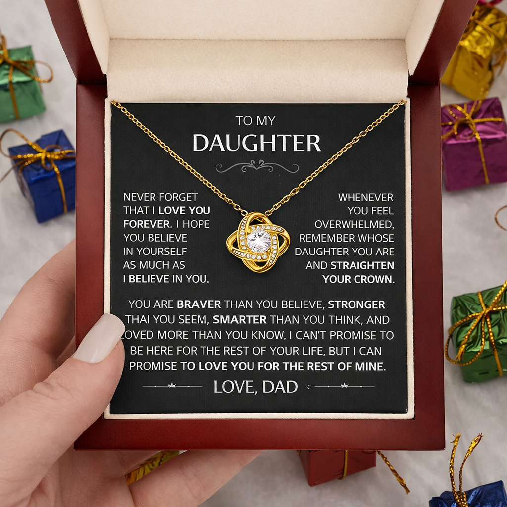 To My Daughter - Love Knot Necklace