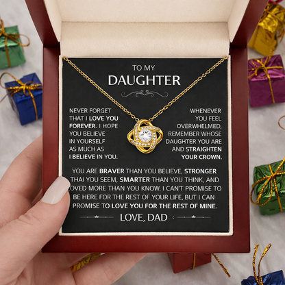 To My Daughter - Love Knot Necklace