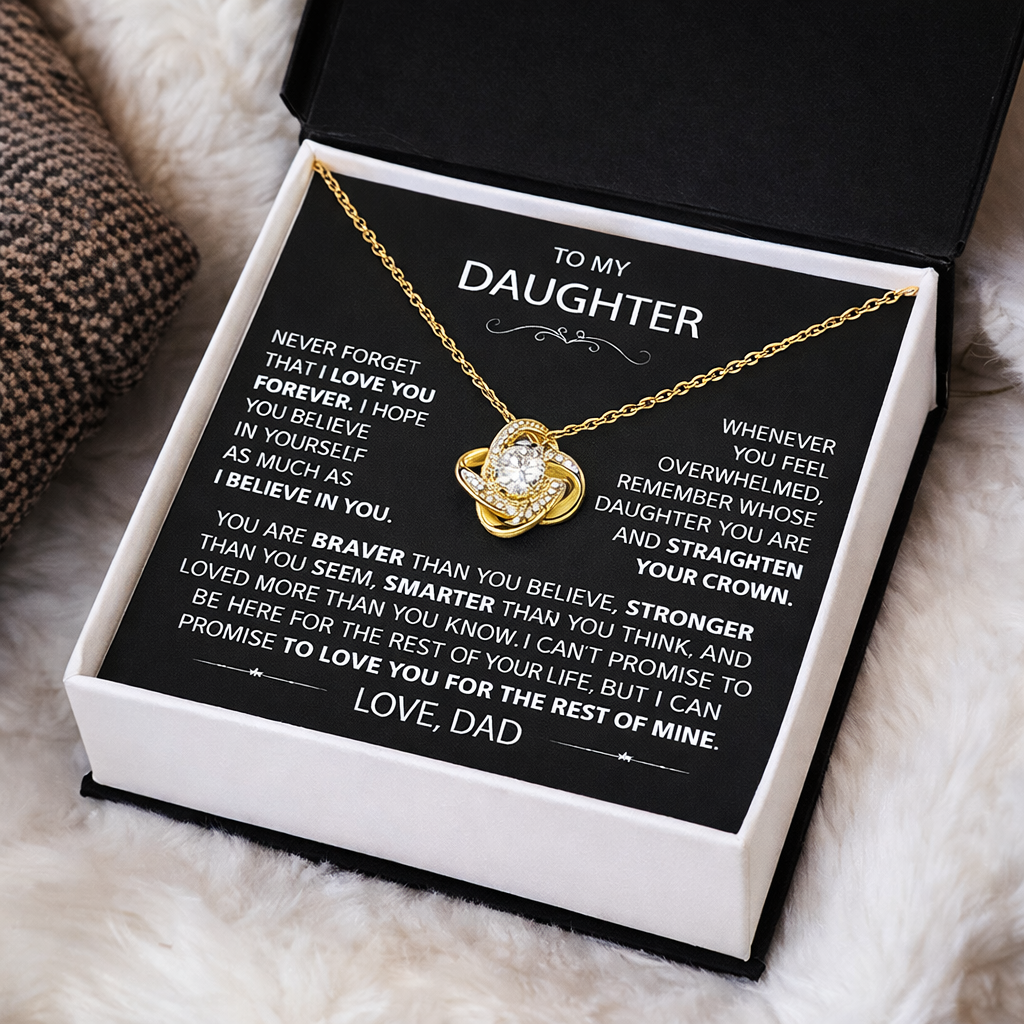 To My Daughter - Love Knot Necklace