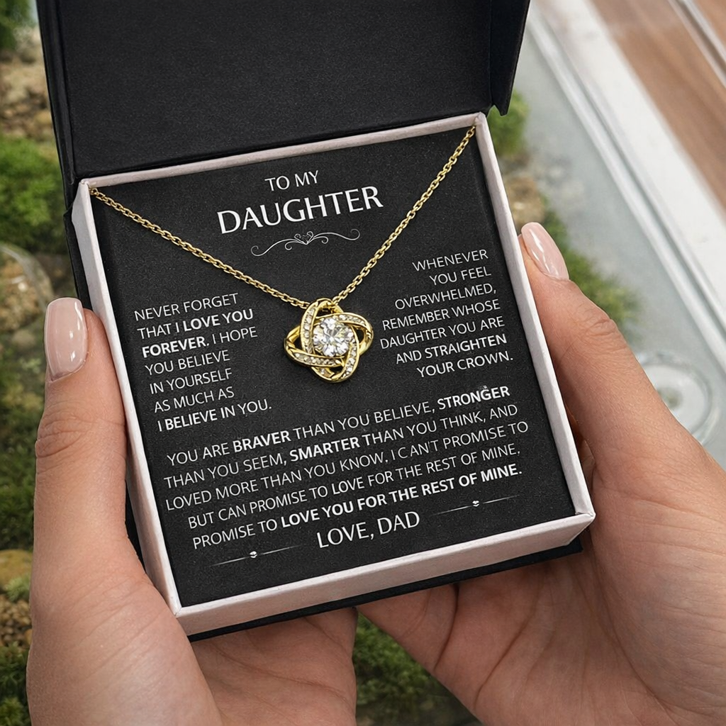 To My Daughter - Love Knot Necklace