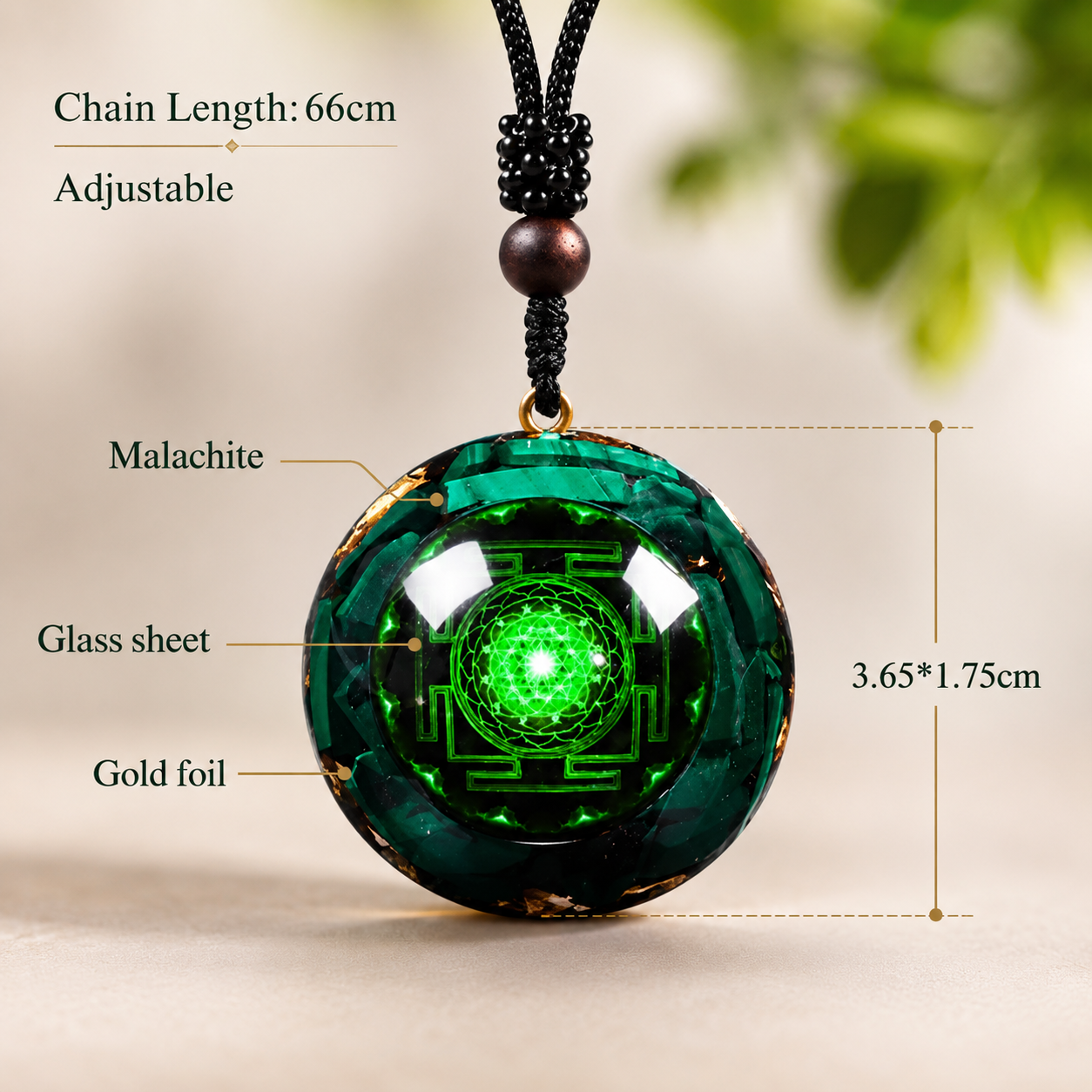 Malachite Chakra Energy Pendant