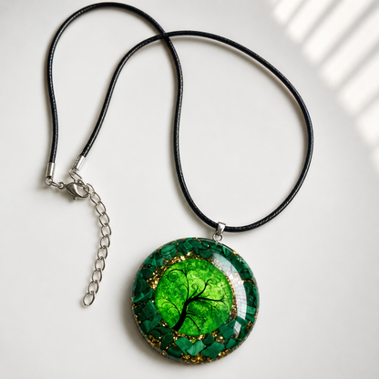 Malachite Tree of Life Orgonite Pendant