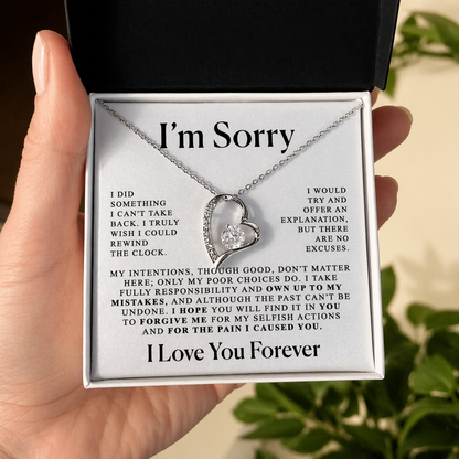 Apology Gift For Loved Ones – “I’m Sorry” Heart Necklace