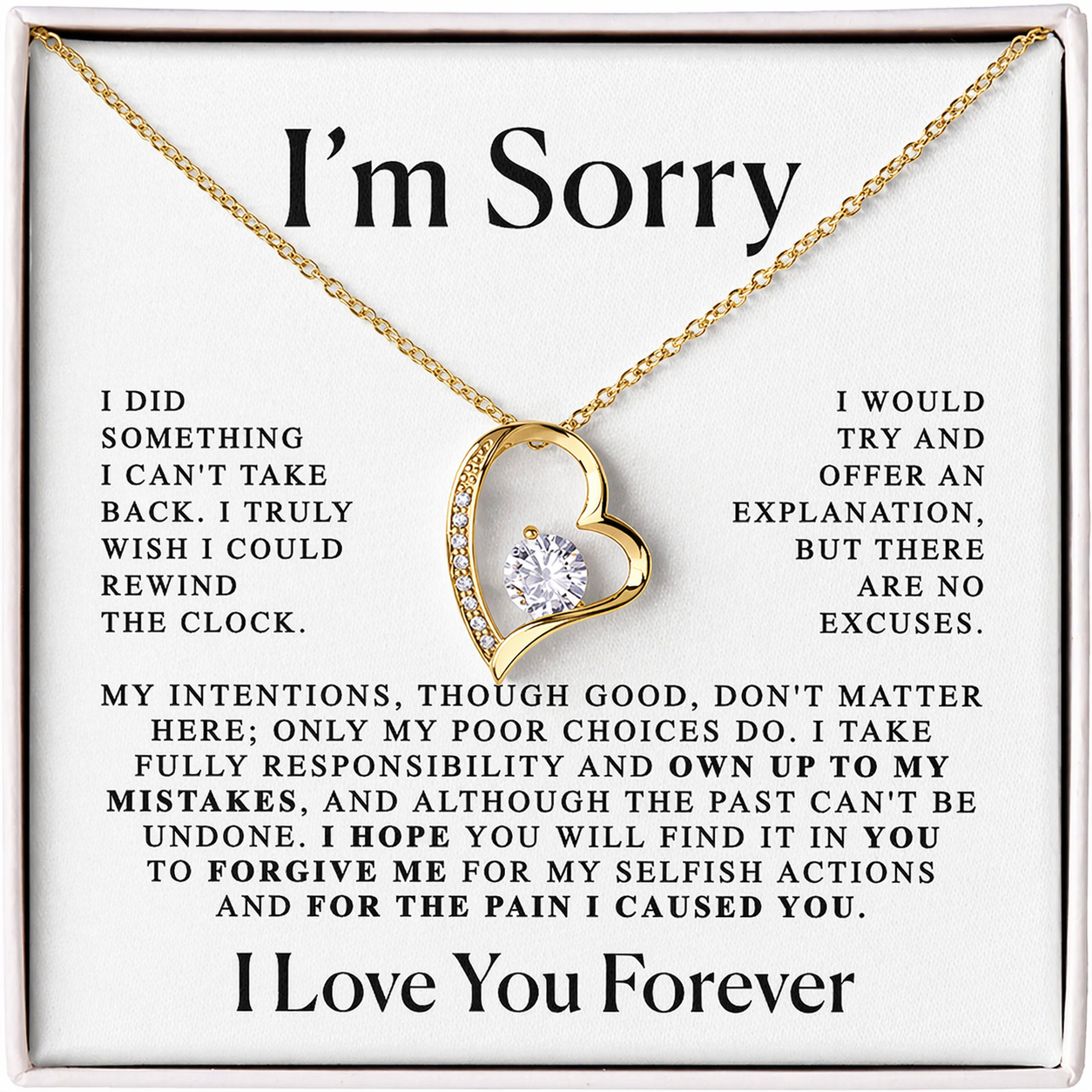 Apology Gift For Loved Ones – “I’m Sorry” Heart Necklace