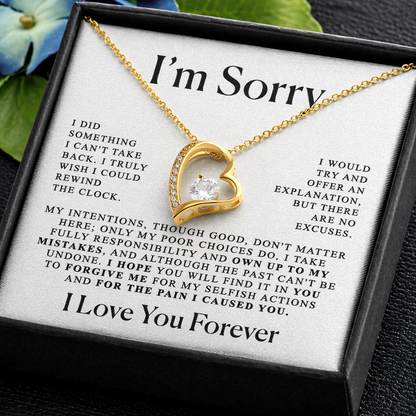 Apology Gift For Loved Ones – “I’m Sorry” Heart Necklace